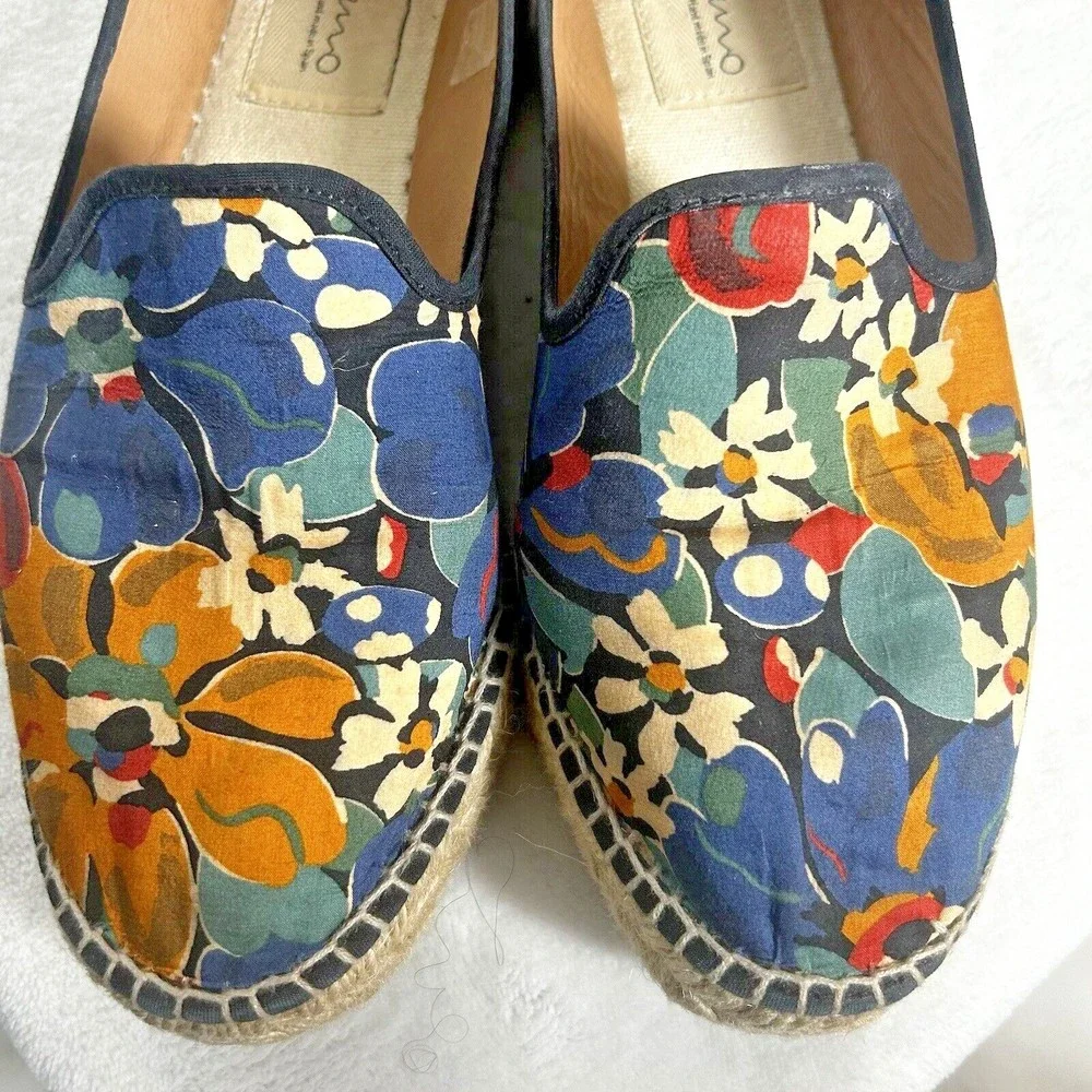 Gaimo Womens Espadrilles Shoes Vibrant Blue Multicolored Floral Size EU 40/ 9.5